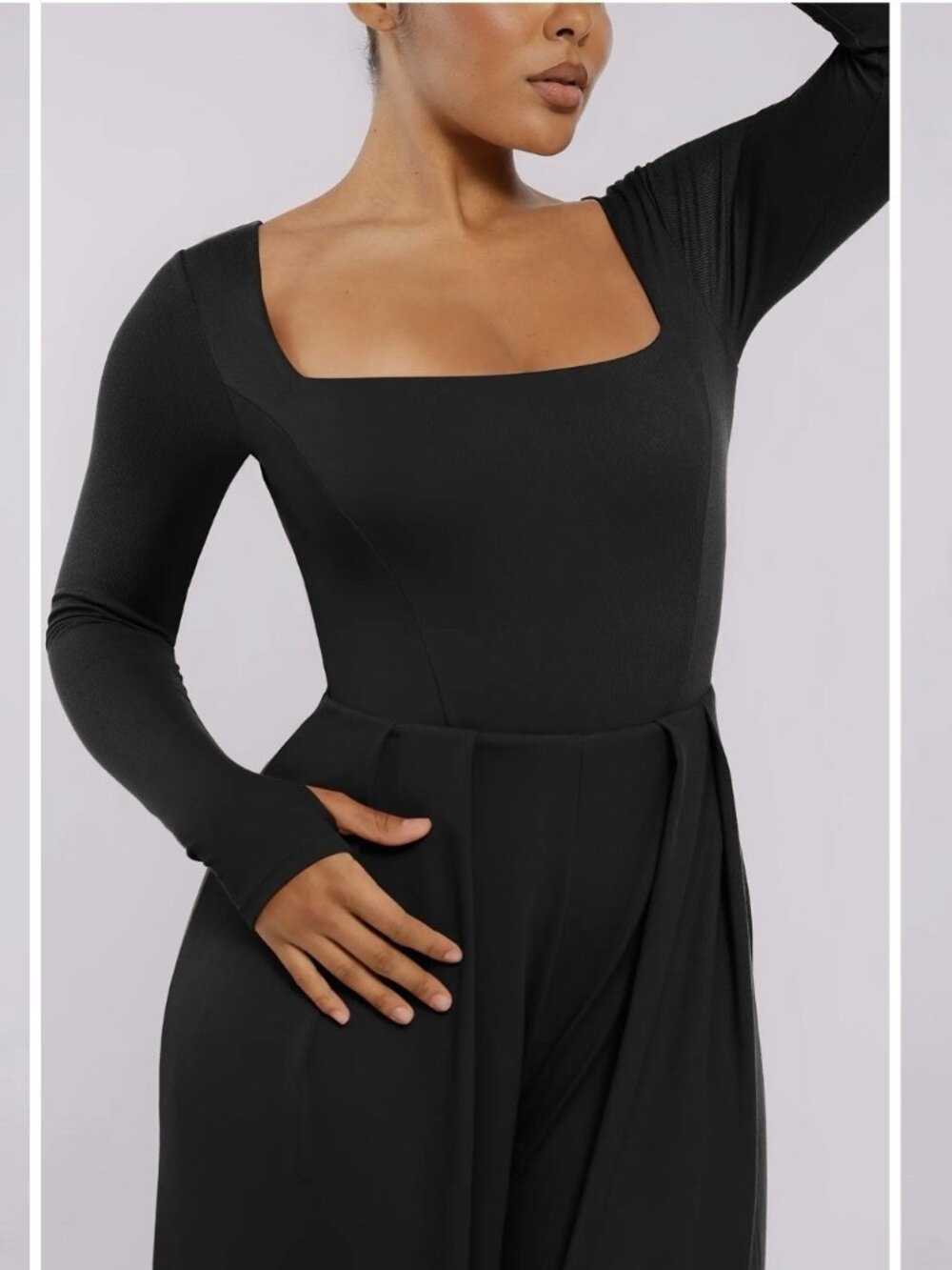 Shapellx AirSlim Square Neckline Built-In Shaping Jumpsuit Size XXL Black - Picture 10 of 10